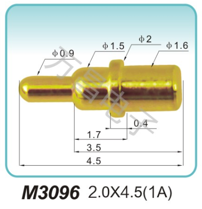 M3096 2.0x4.5(1A)磁吸式弹簧针 弹簧连接器