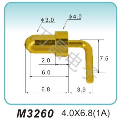 M3260 4.0x6.8(1A)pogopin 弹簧连接器