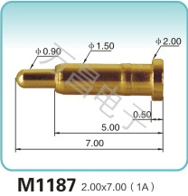 M1187 2.00x7.00(1A)弹簧顶针 充电弹簧针 磁吸式弹簧针