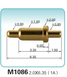 弹簧接触针M1086 2.0X6.35 (1A)