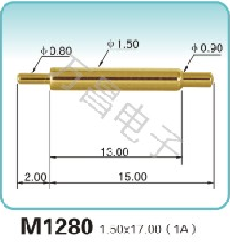 M1280 1.50x17.00(1A)弹簧顶针 pogopin   探针  磁吸式弹簧针