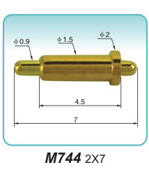 双头弹簧探针M744 2X7  弹簧顶针 pogopin 探针-万昌电子