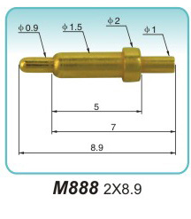 电源弹簧顶针M888 2X8.9 弹簧顶针 pogopin 弹簧连接器  探针