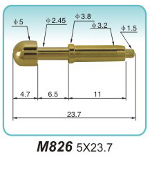 高电流弹簧探针M826 5X23.7