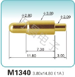 M1340 3.80x14.80(1A)pogopin弹簧顶针 pogopin   探针  磁吸式弹簧针