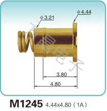 M1245 4.44x4.80(1A)弹簧顶针 pogopin   探针  磁吸式弹簧针