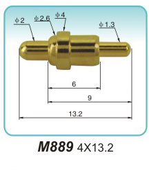 电源弹簧顶针M889 4X13.2 弹簧顶针 pogopin 弹簧连接器  探针