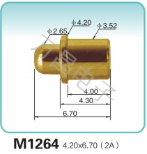M1264 4.20x6.70(2A)弹簧顶针 pogopin   探针  磁吸式弹簧针