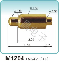 M1204 1.50x4.20(1A)弹簧顶针 充电弹簧针 磁吸式弹簧针