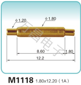 M1118 1.80x12.20(1A)pogopin 探针 充电弹簧针