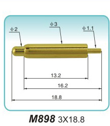 电源接触顶针M898 3X18.8 弹簧顶针 pogopin 弹簧连接器  探针