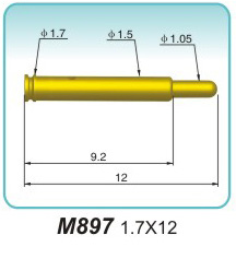 接地弹簧顶针M897 1.7X12 弹簧顶针 pogopin 弹簧连接器  探针