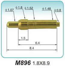 接地弹簧顶针M896 1.8X8.9 弹簧顶针 pogopin 弹簧连接器  探针