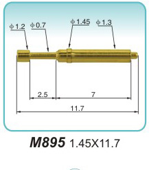 大电流接触针M895 1.45X11.7 弹簧顶针 pogopin 弹簧连接器  探针