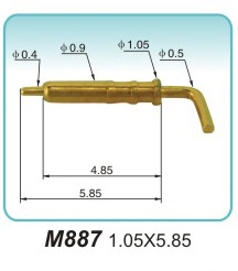 90度弹簧探针M887 1.05X5.85 弹簧顶针 pogopin 弹簧连接器  探针