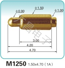 M1250 1.50x4.70(1A)弹簧顶针 pogopin   探针  磁吸式弹簧针