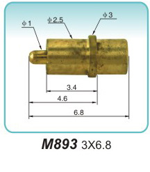 大电流接触针M893 3X6.8 弹簧顶针 pogopin 弹簧连接器  探针
