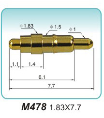 双头弹弹簧顶针M478 1.83X7.7