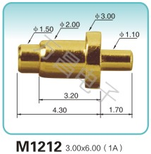 M1212 3.00x6.00(1A)弹簧顶针 充电弹簧针 磁吸式弹簧针