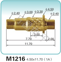 M1216 4.50x11.70(1A)弹簧顶针 充电弹簧针 磁吸式弹簧针
