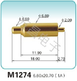 M1274 6.60x20.70(1A)弹簧顶针 pogopin   探针  磁吸式弹簧针